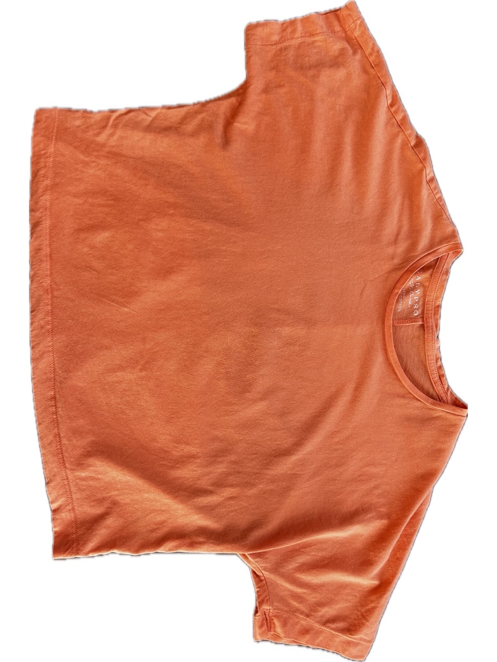 Calypso St. Barth Peach Cropped Peach Short-Sleeve Tee - Organic Cotton XS